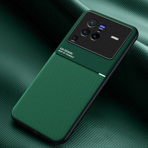 Custodia Silicone Ultra Sottile Morbida Cover con Magnetico per Vivo X80 Pro 5G Verde