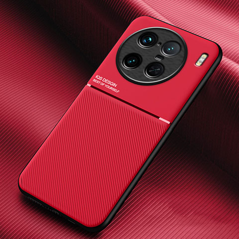 Custodia Silicone Ultra Sottile Morbida Cover con Magnetico per Vivo X90 Pro+ Plus 5G Rosso