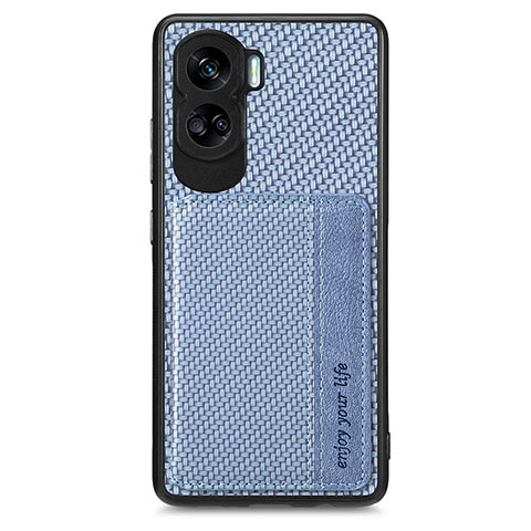 Custodia Silicone Ultra Sottile Morbida Cover con Magnetico S01D per Huawei Honor 90 Lite 5G Blu