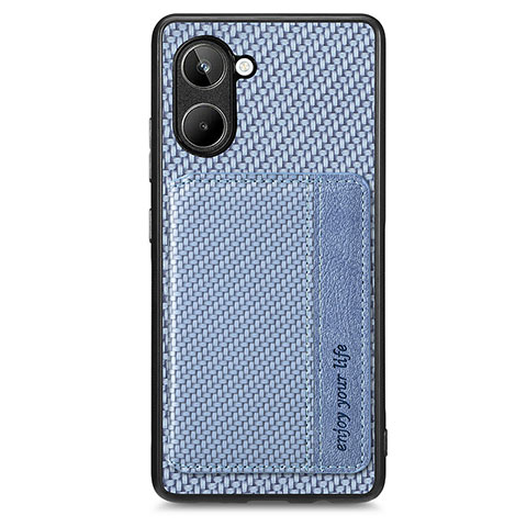 Custodia Silicone Ultra Sottile Morbida Cover con Magnetico S01D per Realme 10 4G Blu