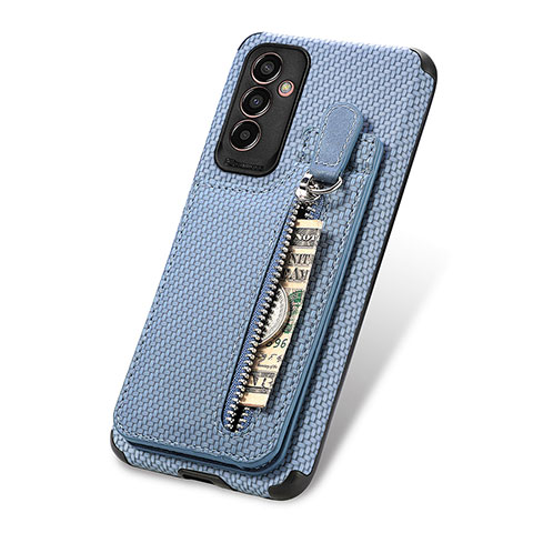 Custodia Silicone Ultra Sottile Morbida Cover con Magnetico S01D per Samsung Galaxy M13 4G Blu