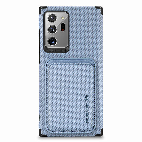 Custodia Silicone Ultra Sottile Morbida Cover con Magnetico S01D per Samsung Galaxy Note 20 Ultra 5G Blu
