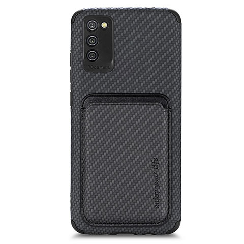 Custodia Silicone Ultra Sottile Morbida Cover con Magnetico S02D per Samsung Galaxy A02s Nero