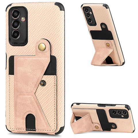 Custodia Silicone Ultra Sottile Morbida Cover con Magnetico S02D per Samsung Galaxy F13 4G Oro