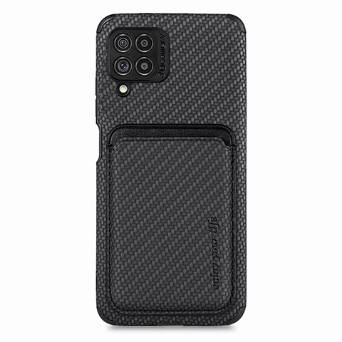 Custodia Silicone Ultra Sottile Morbida Cover con Magnetico S02D per Samsung Galaxy F62 5G Nero