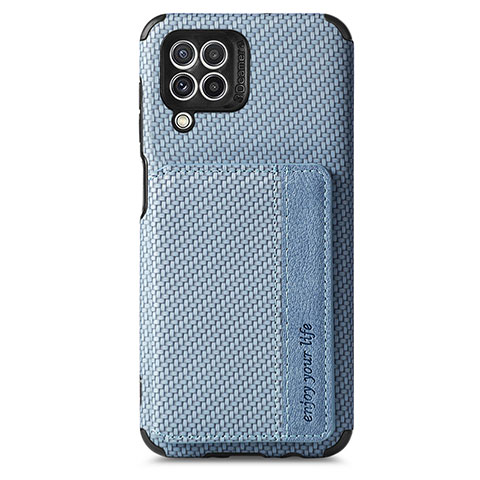 Custodia Silicone Ultra Sottile Morbida Cover con Magnetico S02D per Samsung Galaxy M32 4G Blu
