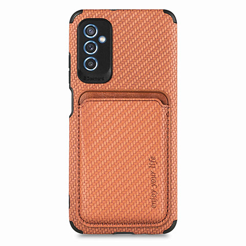 Custodia Silicone Ultra Sottile Morbida Cover con Magnetico S02D per Samsung Galaxy M52 5G Marrone