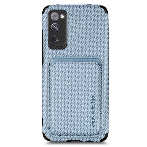 Custodia Silicone Ultra Sottile Morbida Cover con Magnetico S02D per Samsung Galaxy S20 FE 5G Blu