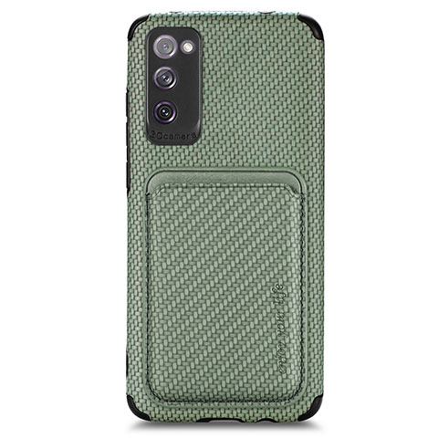 Custodia Silicone Ultra Sottile Morbida Cover con Magnetico S02D per Samsung Galaxy S20 FE 5G Verde