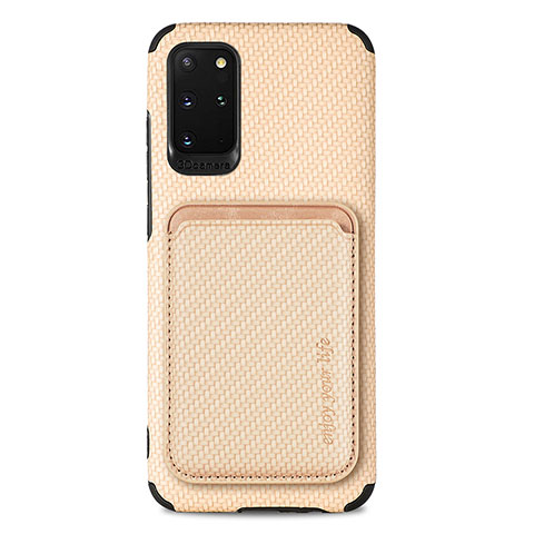 Custodia Silicone Ultra Sottile Morbida Cover con Magnetico S02D per Samsung Galaxy S20 Plus Oro