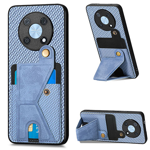 Custodia Silicone Ultra Sottile Morbida Cover con Magnetico S03D per Huawei Nova Y90 Blu