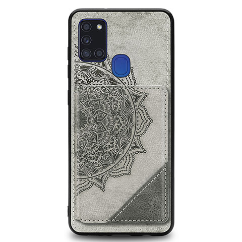Custodia Silicone Ultra Sottile Morbida Cover con Magnetico S03D per Samsung Galaxy A21s Grigio