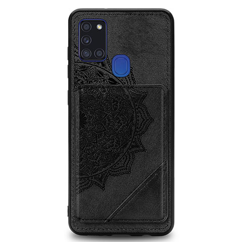 Custodia Silicone Ultra Sottile Morbida Cover con Magnetico S03D per Samsung Galaxy A21s Nero