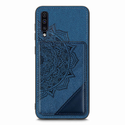 Custodia Silicone Ultra Sottile Morbida Cover con Magnetico S03D per Samsung Galaxy A50 Blu