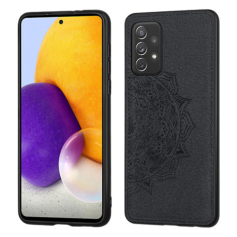 Custodia Silicone Ultra Sottile Morbida Cover con Magnetico S03D per Samsung Galaxy A52 5G Nero