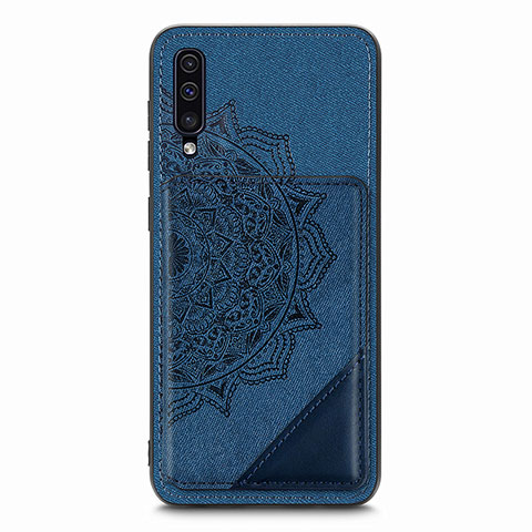 Custodia Silicone Ultra Sottile Morbida Cover con Magnetico S03D per Samsung Galaxy A70 Blu