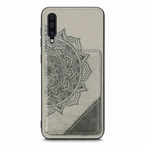 Custodia Silicone Ultra Sottile Morbida Cover con Magnetico S03D per Samsung Galaxy A70 Grigio