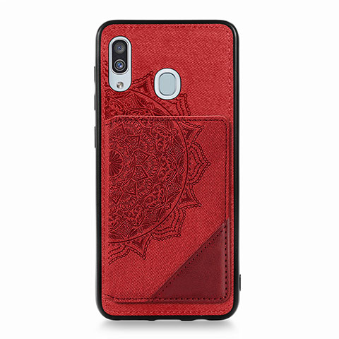 Custodia Silicone Ultra Sottile Morbida Cover con Magnetico S03D per Samsung Galaxy M10S Rosso