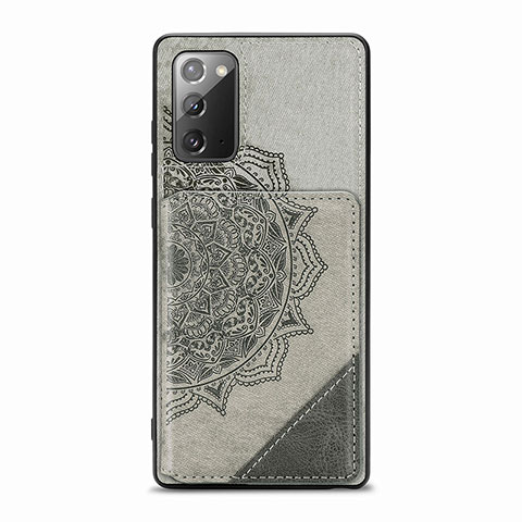 Custodia Silicone Ultra Sottile Morbida Cover con Magnetico S03D per Samsung Galaxy Note 20 5G Grigio