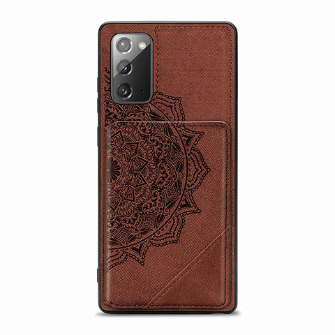 Custodia Silicone Ultra Sottile Morbida Cover con Magnetico S03D per Samsung Galaxy Note 20 5G Marrone