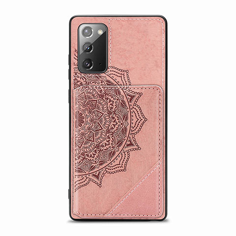 Custodia Silicone Ultra Sottile Morbida Cover con Magnetico S03D per Samsung Galaxy Note 20 5G Oro Rosa