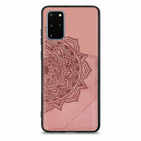 Custodia Silicone Ultra Sottile Morbida Cover con Magnetico S03D per Samsung Galaxy S20 Plus Oro Rosa