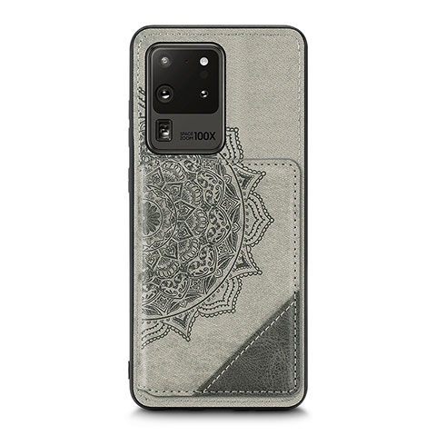 Custodia Silicone Ultra Sottile Morbida Cover con Magnetico S03D per Samsung Galaxy S20 Ultra 5G Grigio