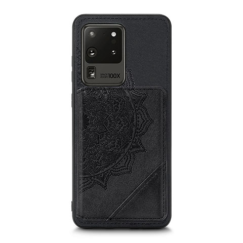 Custodia Silicone Ultra Sottile Morbida Cover con Magnetico S03D per Samsung Galaxy S20 Ultra 5G Nero