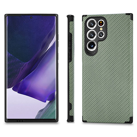 Custodia Silicone Ultra Sottile Morbida Cover con Magnetico S03D per Samsung Galaxy S21 Ultra 5G Verde