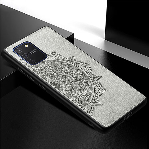 Custodia Silicone Ultra Sottile Morbida Cover con Magnetico S04D per Samsung Galaxy A91 Grigio