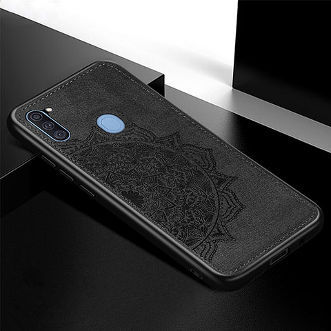 Custodia Silicone Ultra Sottile Morbida Cover con Magnetico S04D per Samsung Galaxy M11 Nero