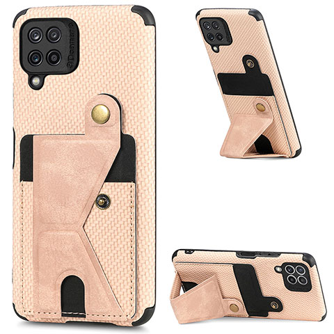 Custodia Silicone Ultra Sottile Morbida Cover con Magnetico S04D per Samsung Galaxy M32 4G Oro