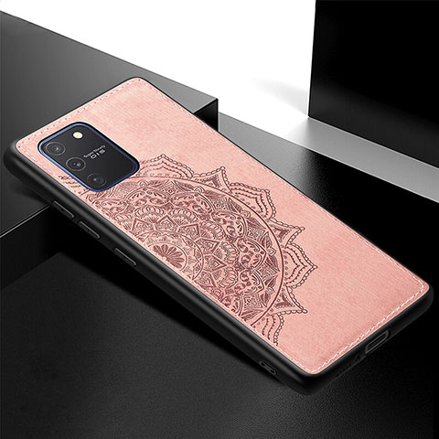 Custodia Silicone Ultra Sottile Morbida Cover con Magnetico S04D per Samsung Galaxy M80S Oro Rosa