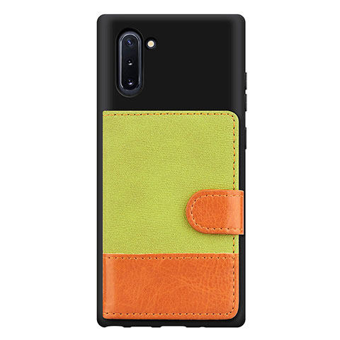 Custodia Silicone Ultra Sottile Morbida Cover con Magnetico S04D per Samsung Galaxy Note 10 5G Verde