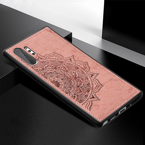 Custodia Silicone Ultra Sottile Morbida Cover con Magnetico S04D per Samsung Galaxy Note 10 Plus 5G Oro Rosa