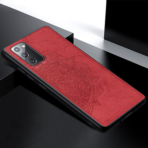 Custodia Silicone Ultra Sottile Morbida Cover con Magnetico S04D per Samsung Galaxy Note 20 5G Rosso
