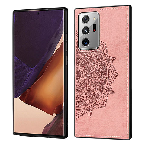 Custodia Silicone Ultra Sottile Morbida Cover con Magnetico S04D per Samsung Galaxy Note 20 Ultra 5G Oro Rosa