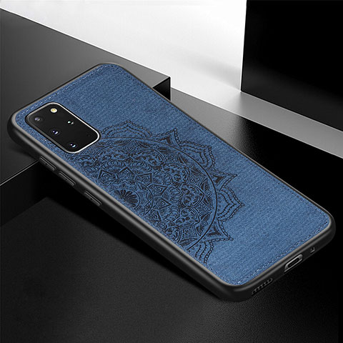 Custodia Silicone Ultra Sottile Morbida Cover con Magnetico S04D per Samsung Galaxy S20 Plus 5G Blu