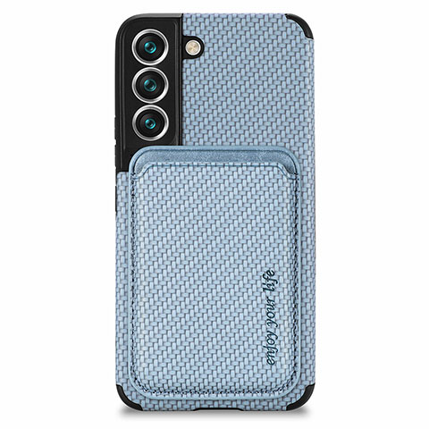 Custodia Silicone Ultra Sottile Morbida Cover con Magnetico S04D per Samsung Galaxy S21 Plus 5G Blu