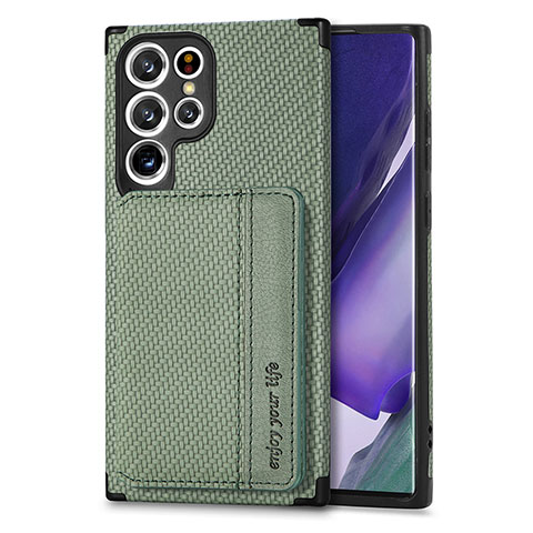 Custodia Silicone Ultra Sottile Morbida Cover con Magnetico S04D per Samsung Galaxy S23 Ultra 5G Verde