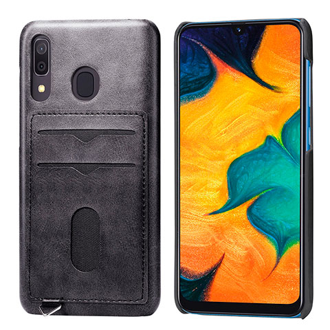 Custodia Silicone Ultra Sottile Morbida Cover con Magnetico S05D per Samsung Galaxy A30 Nero