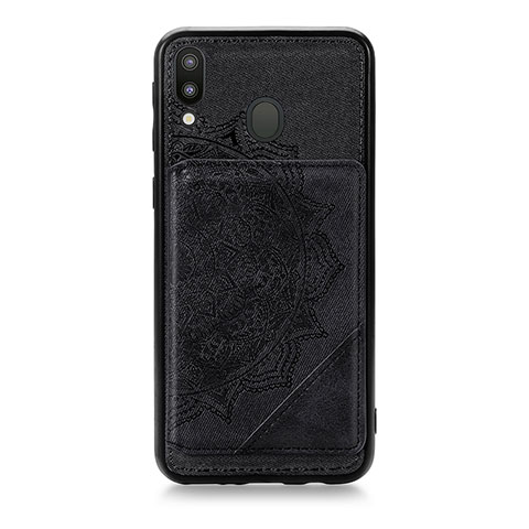 Custodia Silicone Ultra Sottile Morbida Cover con Magnetico S05D per Samsung Galaxy M20 Nero