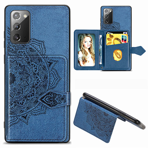 Custodia Silicone Ultra Sottile Morbida Cover con Magnetico S05D per Samsung Galaxy Note 20 5G Blu