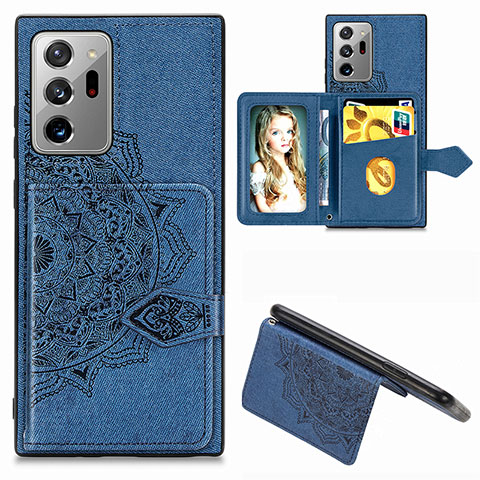 Custodia Silicone Ultra Sottile Morbida Cover con Magnetico S05D per Samsung Galaxy Note 20 Ultra 5G Blu