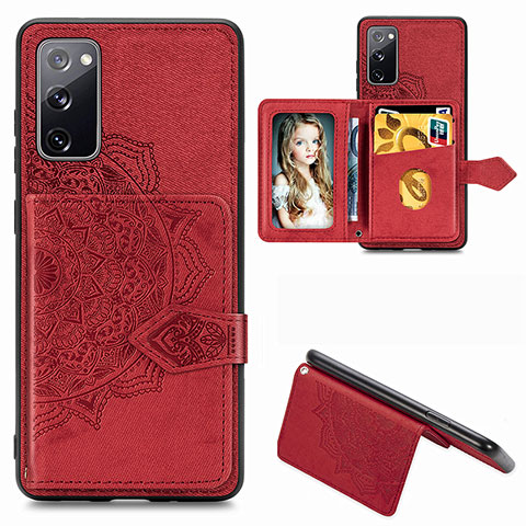 Custodia Silicone Ultra Sottile Morbida Cover con Magnetico S05D per Samsung Galaxy S20 FE (2022) 5G Rosso