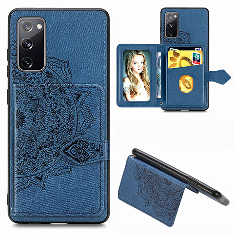 Custodia Silicone Ultra Sottile Morbida Cover con Magnetico S05D per Samsung Galaxy S20 Lite 5G Blu