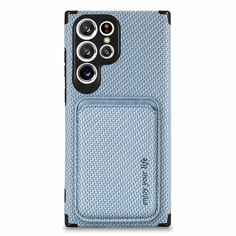 Custodia Silicone Ultra Sottile Morbida Cover con Magnetico S05D per Samsung Galaxy S23 Ultra 5G Blu