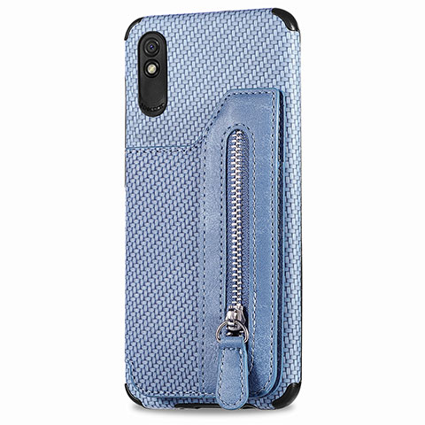 Custodia Silicone Ultra Sottile Morbida Cover con Magnetico S05D per Xiaomi Redmi 9i Blu