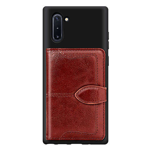 Custodia Silicone Ultra Sottile Morbida Cover con Magnetico S06D per Samsung Galaxy Note 10 5G Marrone