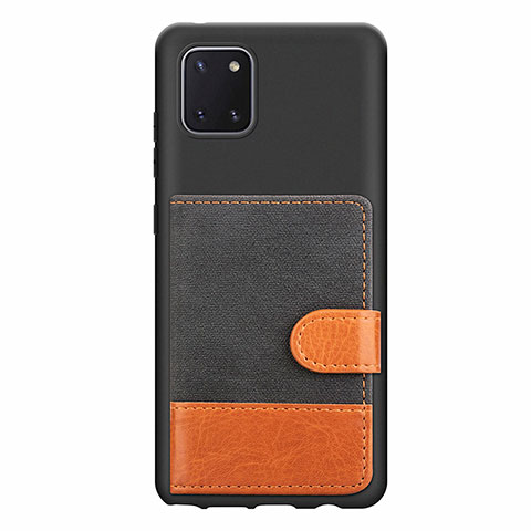 Custodia Silicone Ultra Sottile Morbida Cover con Magnetico S06D per Samsung Galaxy Note 10 Lite Nero